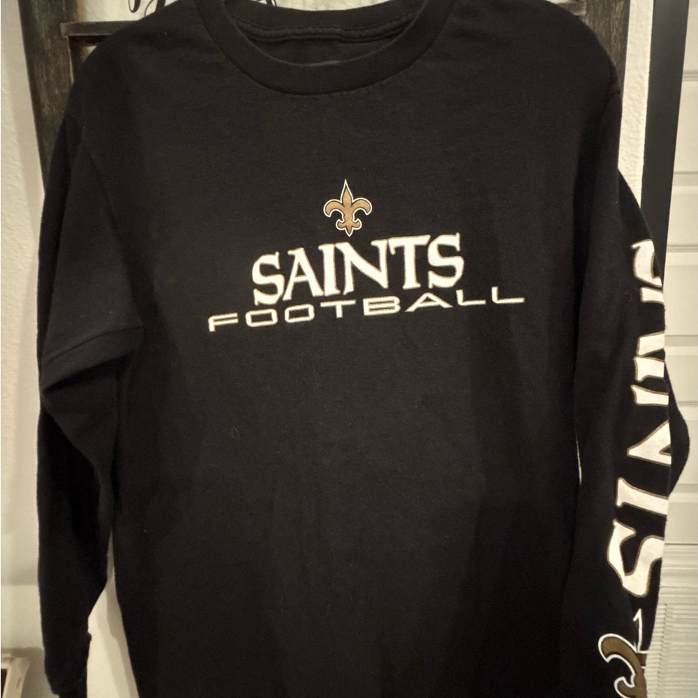NFL Saints Black Long Sleeve Kids Shirt